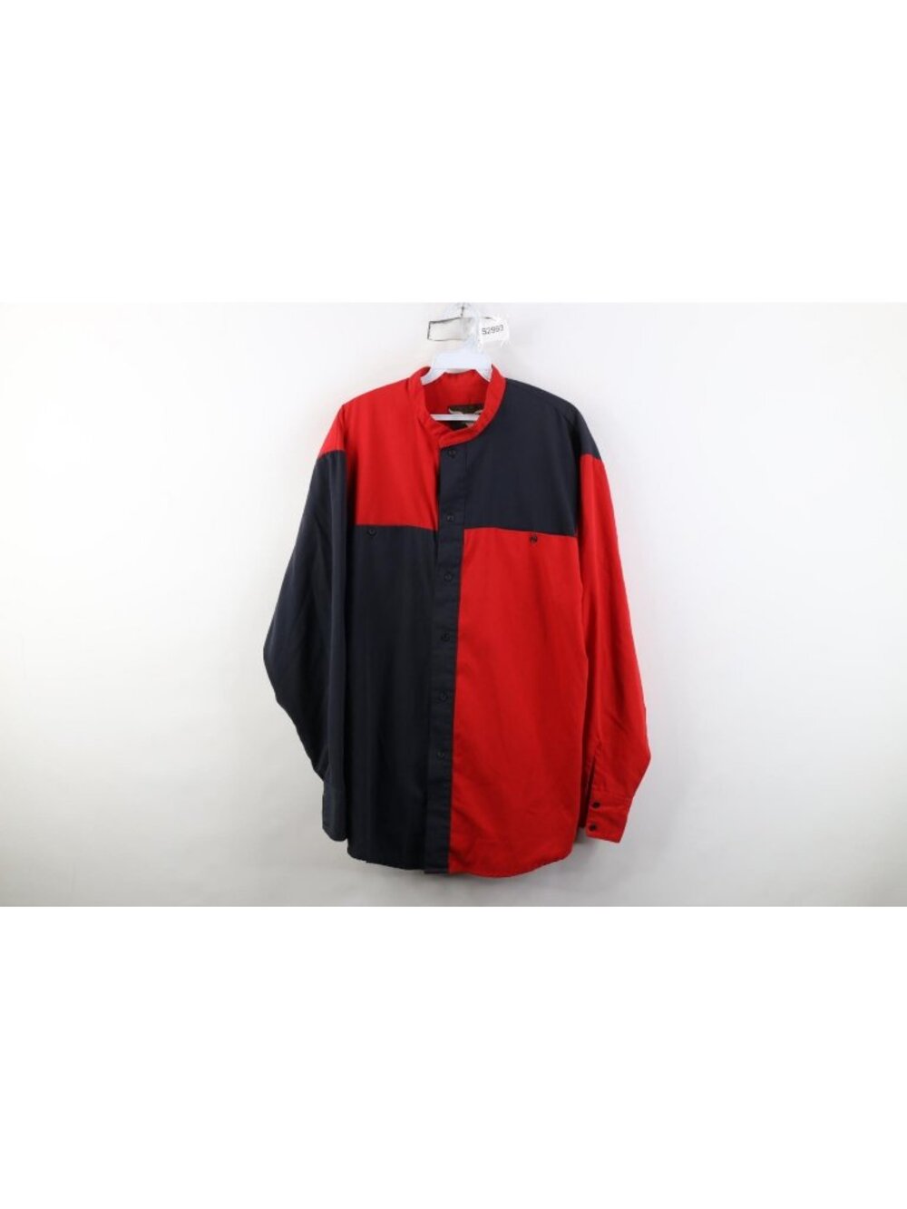 Vintage 90s Streetwear Mens XL Cowboy Color Block Band Collar Button Shirt USA